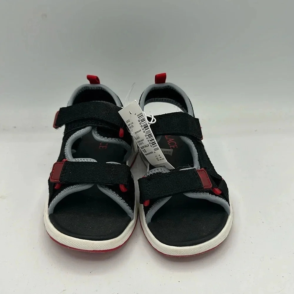NWT kids black & red Children's Place sandals size 10